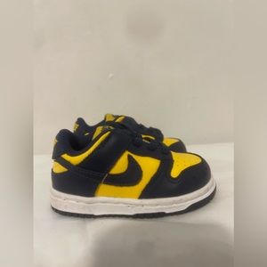 Nike low dunks (Michigan 2021) baby size 5.